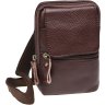 Маленька чоловіча шкіряна сумка через плече коричневого кольору Keizer (21398) - 1