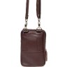Маленька чоловіча шкіряна сумка через плече коричневого кольору Keizer (21398) - 3