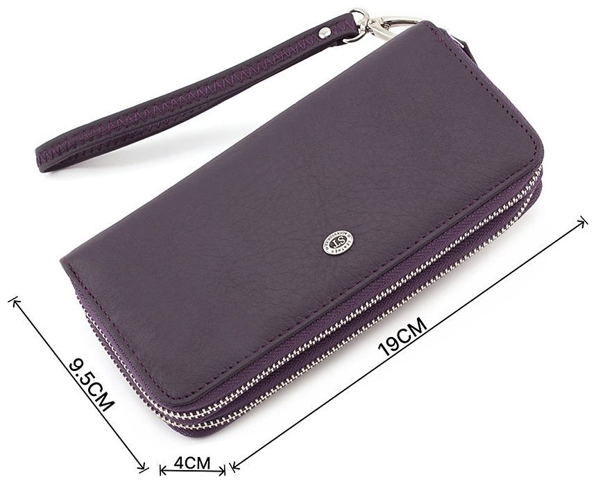 Гаманець фіолетового кольору на дві блискавки ST Leather (16204) modnotak фото №3