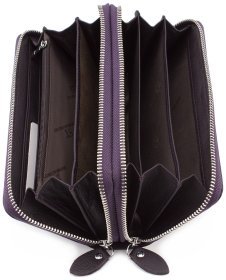 Гаманець фіолетового кольору на дві блискавки ST Leather (16204)