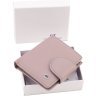 Темно-розовый женский кошелек из натуральной кожи с хлястиком на магните ST Leather 1767304 - 9