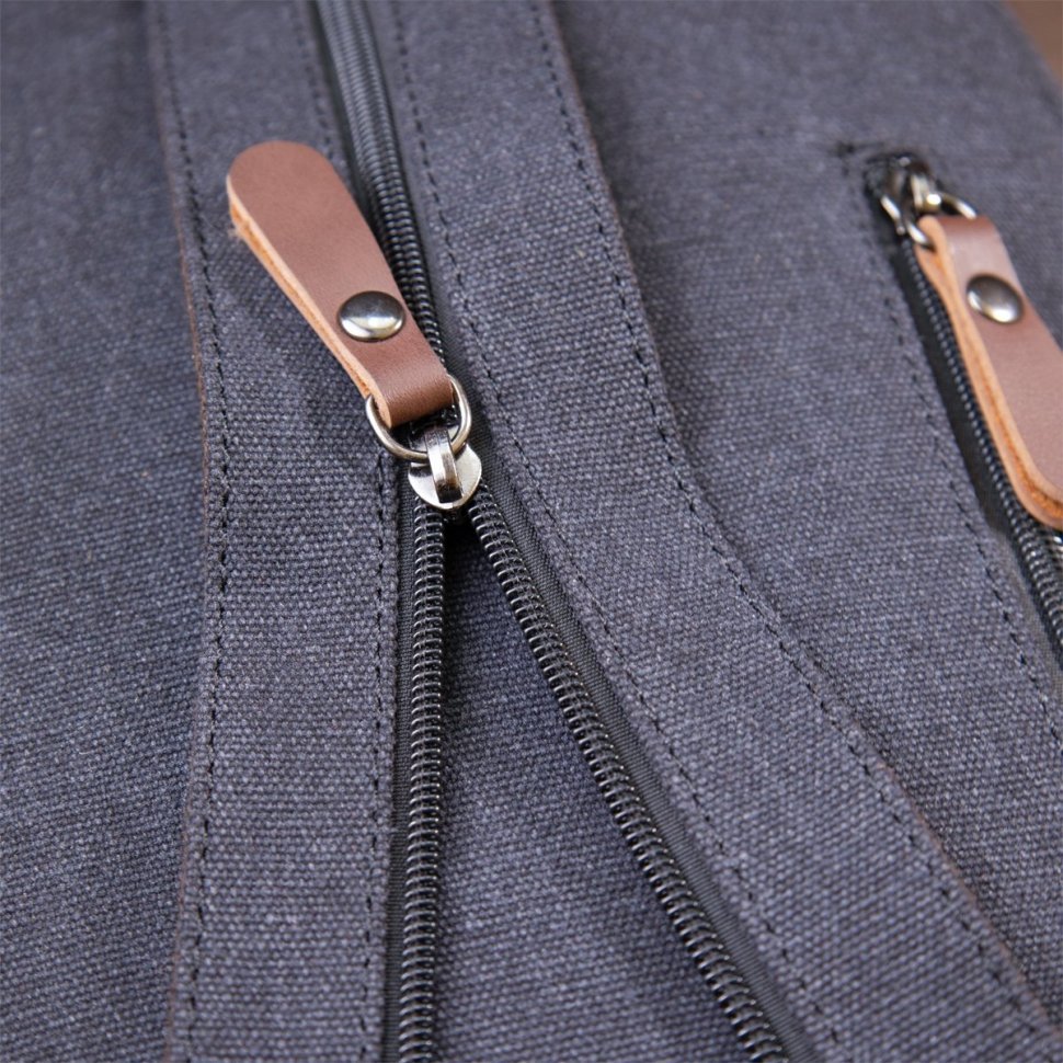 Черный повседневный рюкзак из текстиля на молнии Vintage (20600)