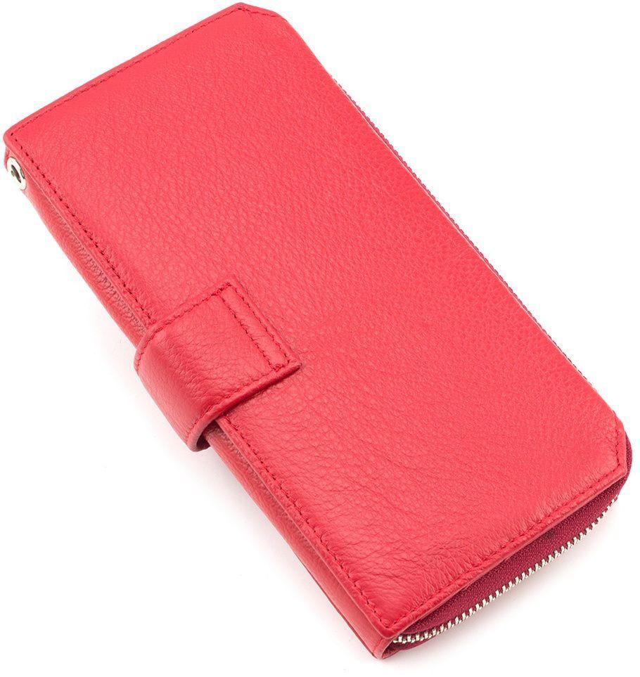 Стильний великий гаманець червоного кольору ST Leather (16506)
