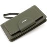 Великий жіночий гаманець-клатч із натуральної шкіри оливкового кольору Karya 67504 - 3