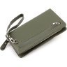 Великий жіночий гаманець-клатч із натуральної шкіри оливкового кольору Karya 67504 - 4