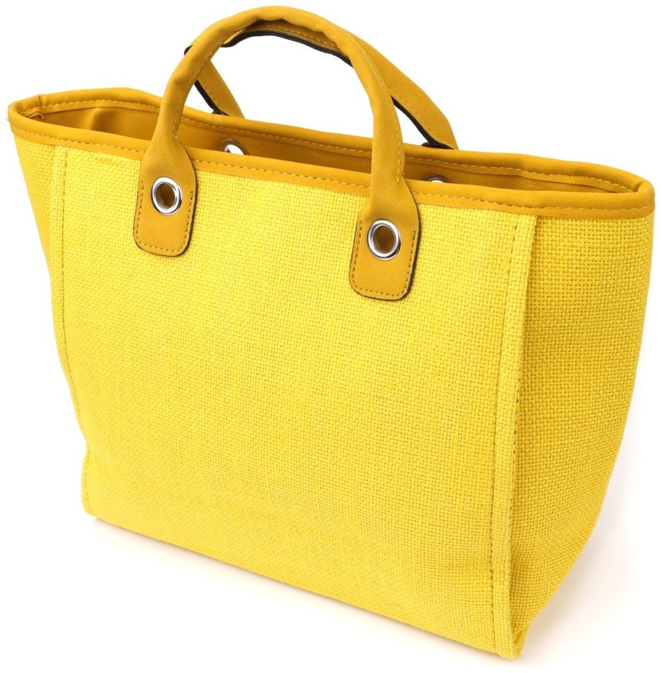 Яркая женская сумка из прочного текстиля через плечо Vintage желтого цвета 97604 modnotak фото №1