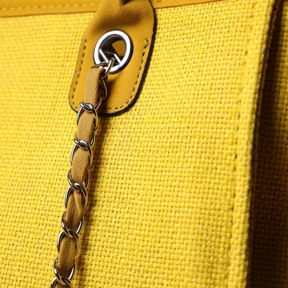 Яркая женская сумка из прочного текстиля через плечо Vintage желтого цвета 97604 modnotak фото №7