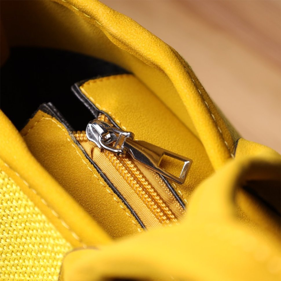 Яркая женская сумка из прочного текстиля через плечо Vintage желтого цвета 97604 modnotak фото №8