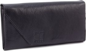 Чорний жіночий гаманець великого розміру з натуральної шкіри Grande Pelle 67804