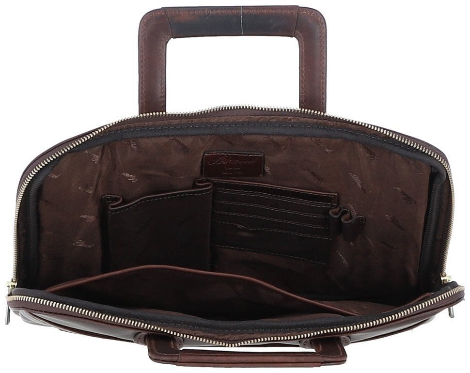 Деловая кожаная сумка для ноутбука до 13" с ручками для носки Ashwood PL45 Brown 97804 темно-коричневого цвета фото №5 Деловая кожаная сумка для ноутбука до 13" с ручками для носки Ashwood PL45 Brown 97804 темно-коричневого цвета modnotak фото №5