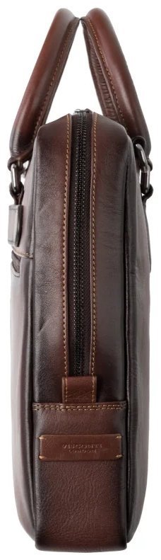 Деловая кожаная мужская сумка с плечевым ремнем для ноутбука до 13"  Visconti AT50 Carl коричневого цвета 108004 modnotak фото №3