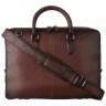 Деловая кожаная мужская сумка с плечевым ремнем для ноутбука до 13"  Visconti AT50 Carl коричневого цвета 108004 modnotak фото - 5