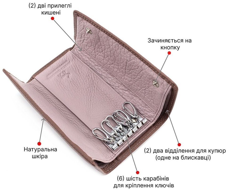 Женская ключница из натуральной кожи Marco Coverna (16653) modnotak фото №4