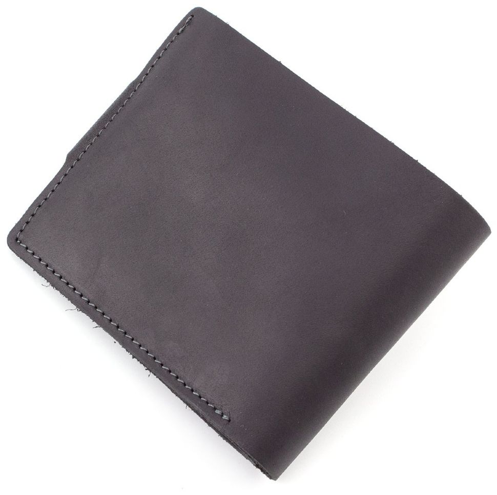 Чоловічий чорний гаманець ручної роботи Grande Pelle (13065)