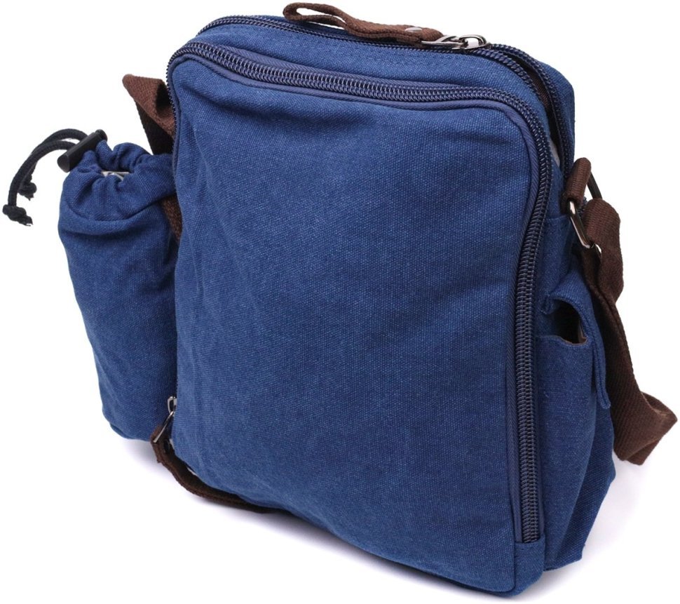 Чоловіча текстильна сумка планшет синього кольору з чохлом для води Vintage 2422211