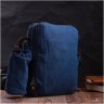 Мужская текстильная сумка-планшет синего цвета с чехлом для воды Vintage 2422211 - 8