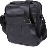 Кожаная мужская сумка на одно плечо в черном цвете Vintage (20466) - 2