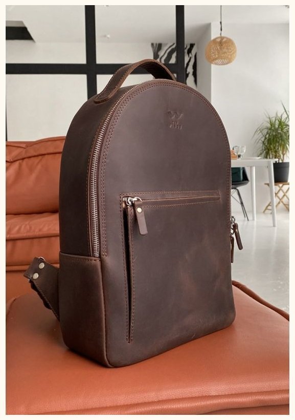 Винтажный городской рюкзак из натуральной кожи темно-коричневого цвета BlankNote Groove L 79004