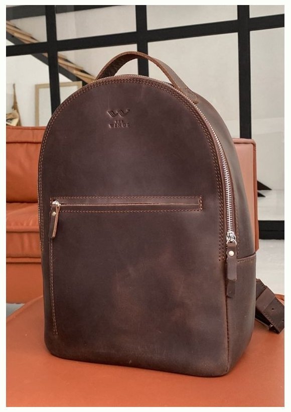 Винтажный городской рюкзак из натуральной кожи темно-коричневого цвета BlankNote Groove L 79004