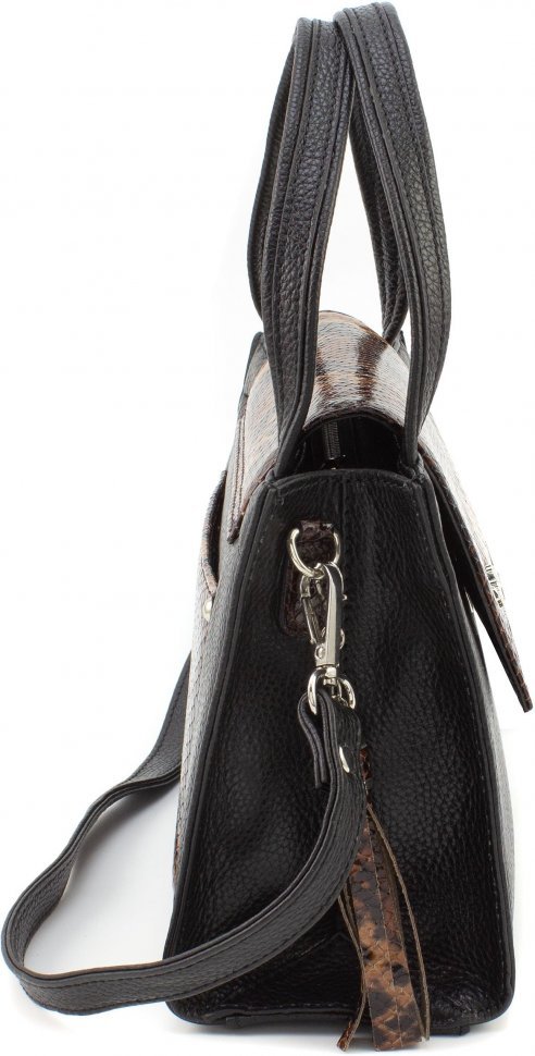 Черная небольшая женская сумка классического типа из натуральной кожи KARYA (19597)