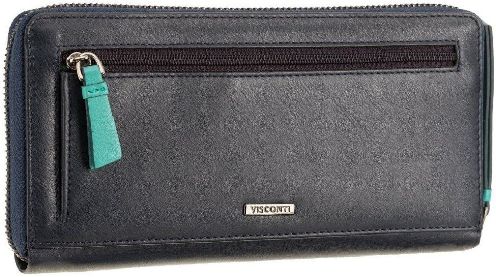 Різнобарвний жіночий гаманець з натуральної шкіри високої якості на блискавці Visconti 69204