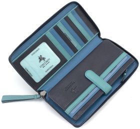 Разноцветный женский кошелек из натуральной высококачественной кожи на молнии Visconti 69204