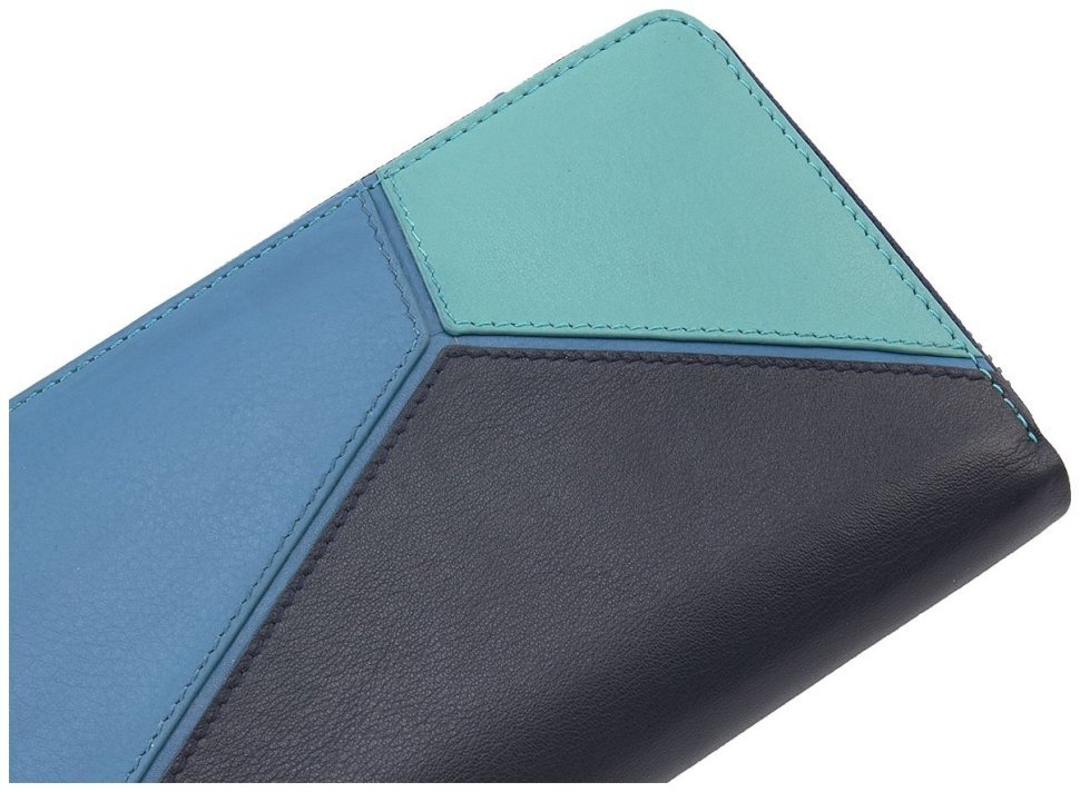 Різнобарвний жіночий гаманець з натуральної шкіри високої якості на блискавці Visconti 69204