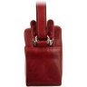 Жіноча шкіряна сумка-кроссбоді червоного кольору на дві блискавки Visconti Brooklyn 69304 - 4