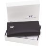 Чорна шкіряна ключниця з натуральної шкіри на кнопках ST Leather (14027) - 7