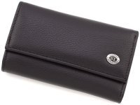 Черная кожаная ключница из натуральной кожи на кнопках ST Leather (14027)