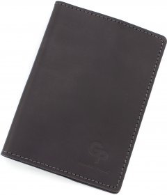 Черная обложка для паспорта из винтажной кожи Grande Pelle (15450)