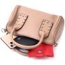 Жіноча сумка горизонтального типу з натуральної шкіри бежевого кольору Vintage 2422368 - 6