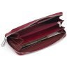 Вместительный женский кошелек из лаковой кожи под рептилию в красном цвете ST Leather 70805 - 5