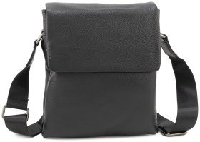 Чоловіча з фактурної шкіри сумка Leather Collection 90805 планшет чорний колір