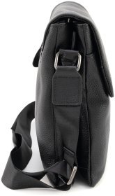 Чоловіча з фактурної шкіри сумка Leather Collection 90805 планшет чорний колір