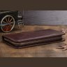Стильний шкіряний гаманець - клатч коричневого кольору VINTAGE STYLE (14196) - 4