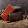 Стильный кожаный кошелек - клатч коричневого цвета VINTAGE STYLE (14196) - 9