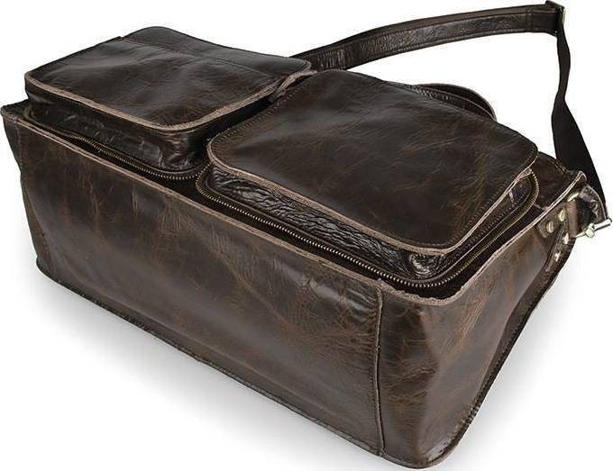 Вінтажна чоловіча сумка месенджер коричневого кольору VINTAGE STYLE (14526)