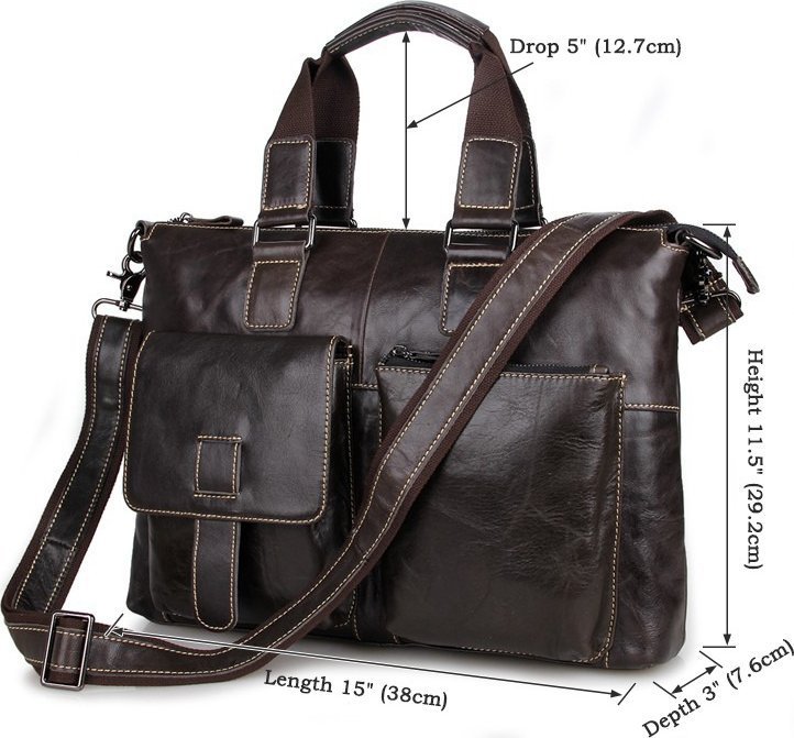 Стильная деловая сумка из натуральной винтажной кожи VINTAGE STYLE (14220)