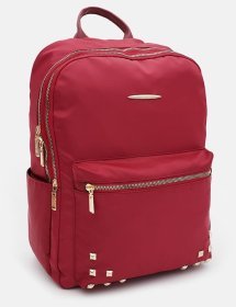 Женский рюкзак из красного текстиля на две молнии Monsen 71805