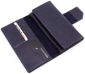 Синій гаманець великого розміру Grande Pelle (13184)