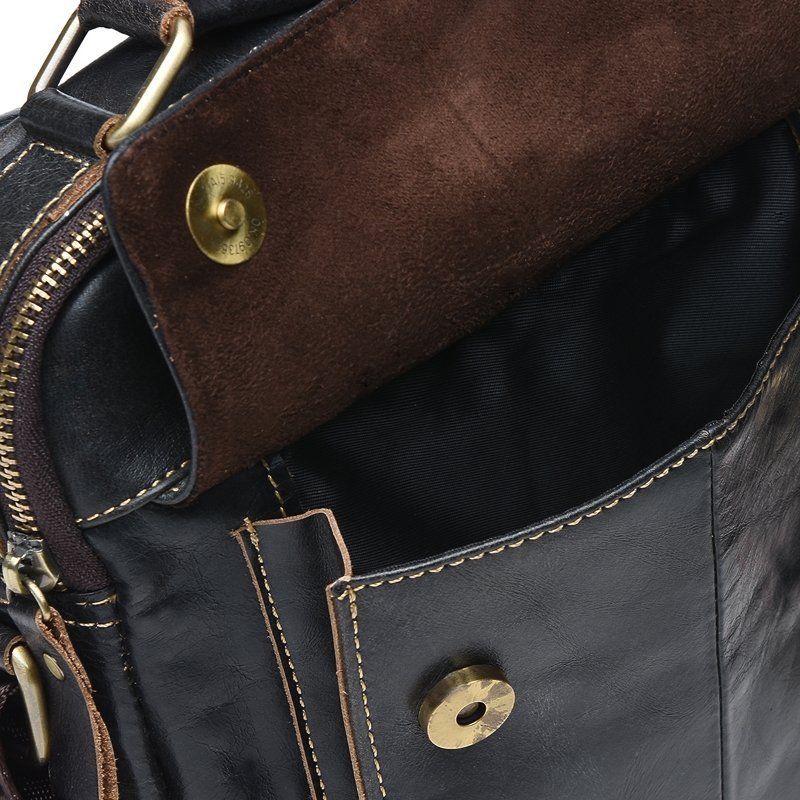 Темно-коричневая мужская винтажная барсетка из натуральной кожи Borsa Leather (15649)