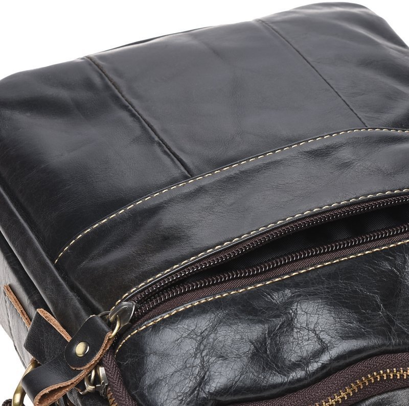 Темно-коричнева чоловіча вінтажна барсетка з натуральної шкіри Borsa Leather (15649)
