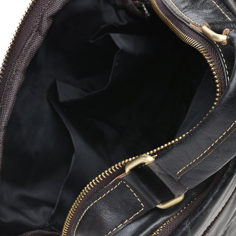 Темно-коричневая мужская винтажная барсетка из натуральной кожи Borsa Leather (15649)