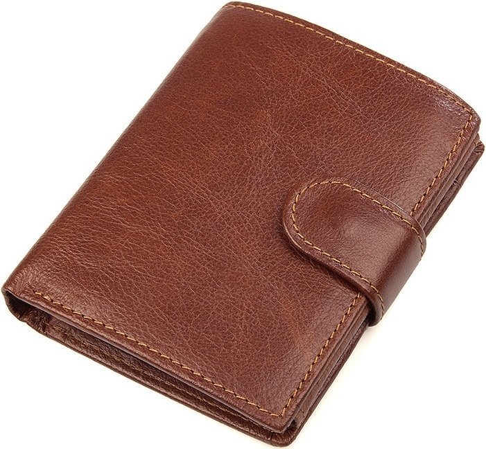 Коричневий чоловічий гаманець з натуральної шкіри з блоком під документи Vintage (14496)