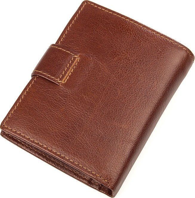 Коричневый мужской кошелек из натуральной кожи с блоком под документы Vintage (14496)