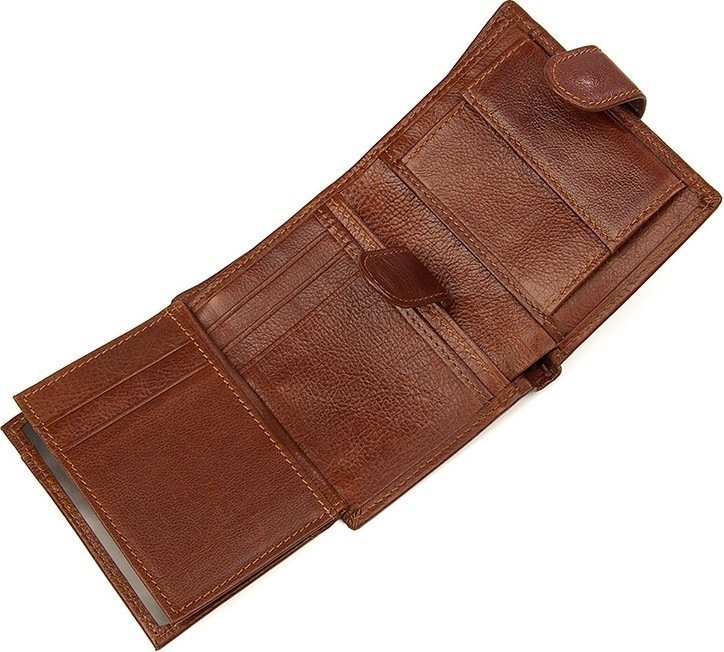 Коричневий чоловічий гаманець з натуральної шкіри з блоком під документи Vintage (14496)