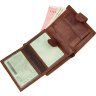 Коричневый мужской кошелек из натуральной кожи с блоком под документы Vintage (14496) - 9