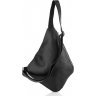 Черная мужская сумка-слинг через плечо из гладкой кожи TARWA (19685) - 2