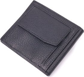 Чорний чоловічий затискач із зернистої шкіри з монетницею KARYA (2421403)